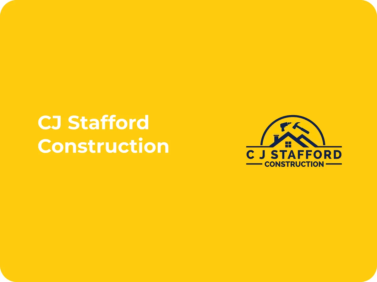 CJ Stafford Construction logo on a yellow background